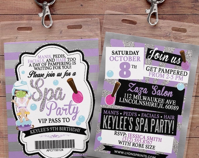 Spa Birthday Party Invitation, Beauty Invite, Spa Invite, Glam, Squad, Printable, Spa Makeup Birthday Invite