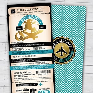 PASSPORT und TICKET Geburtstagseinladung, Reise Geburtstagsparty Einladung, Ruhestandsparty, Going away Party, Reise, nur digitale Dateien