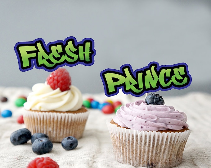 Cupcake toppers, Fresh Prince, Birthday, Baby Shower, Hip Hop, 90s, Graffiti, Digital files ,90s party, HipHop party GRAFFITI, hip hop