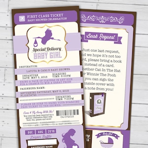 PASSPORT und TICKET-Baby-Dusche-Einladung, Coed-Baby-Dusche-Einladung-Reise-Baby-Dusche-Einladung-Paare-Baby-Dusche, digitale Dateien