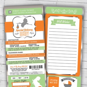 PASS und TICKET Babypartyeinladung! Coed Baby-Dusche-Einladung-Reise-Baby-Dusche-Einladung-Paare Baby-Dusche, Digitale Dateien