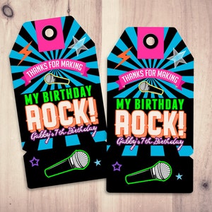 Party favor tag, Rockstar birthday, favor, boy birthday, personalized label, rockstar party, rockstar birthday, rockstar, printable