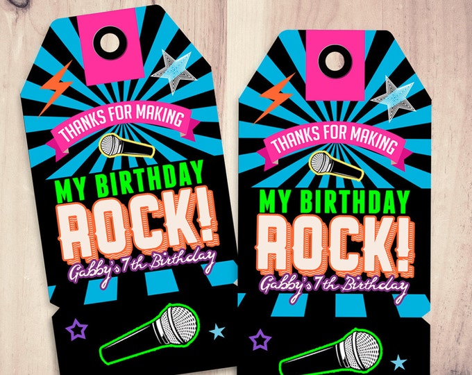 Party favor tag, Rockstar birthday, favor, boy birthday, personalized label, rockstar party, rockstar birthday, rockstar, printable