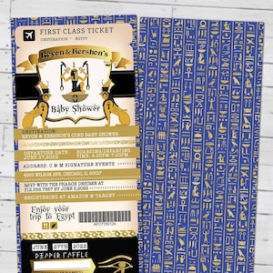 PASSPORT and TICKET, baby shower invitation- travel birthday invitation- Egypt, Egyptian, Digital files only