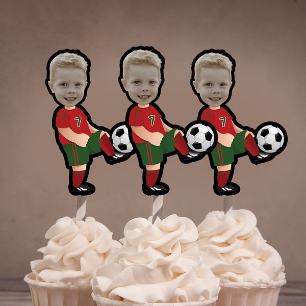 Soccer Photo Cupcake Toppers, Fútbol party, Soccer Party, Soccer theme, Soccer birthday, Soccer, Football party, Soccer decor