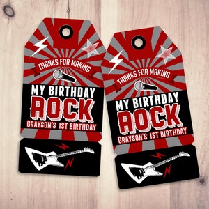 Party favor tag, Rockstar birthday, favor, boy birthday, personalized label, rockstar party, rockstar birthday, rockstar, printable