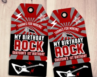 Party favor tag, Rockstar birthday, favor, boy birthday, personalized label, rockstar party, rockstar birthday, rockstar, printable