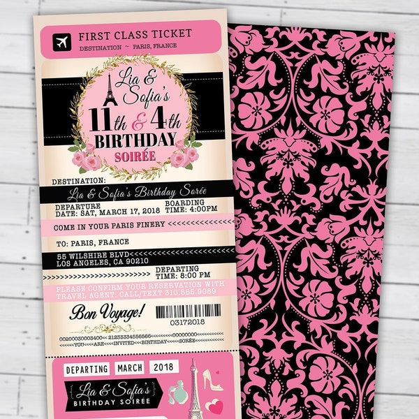 Eiffel Tower Invitation - Etsy