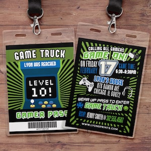 Video Game Invitation, Game Truck Party Invitations, Video Game Party Invitations, Birthday Invitation, Game Truck Invitation, printable