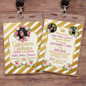 ANY AGE, Princess Invitations - Princess Birthday Party Invitations, first birthday, 1st birthday, VIP pass, Quinceanera, sweet 16, floral