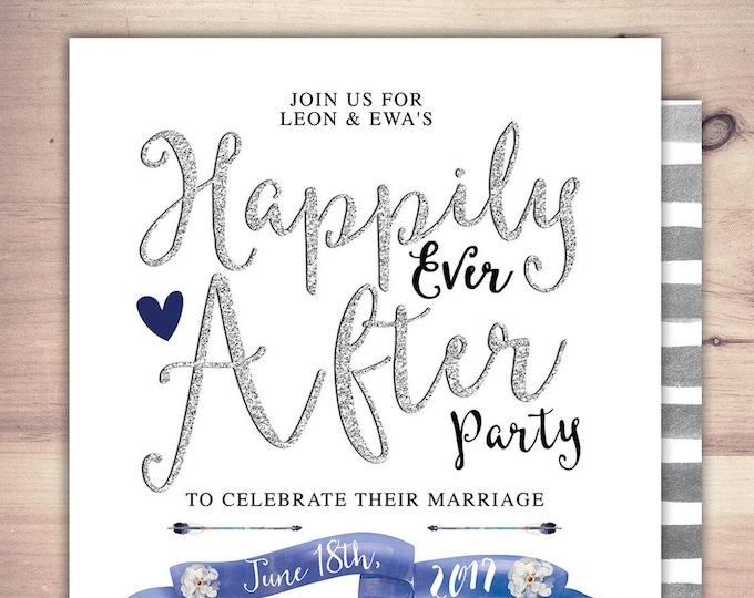 Happily ever after invitation, BOHO wedding shower Invitation, couples shower, arrows, Tribal, wedding, bridal shower invitation