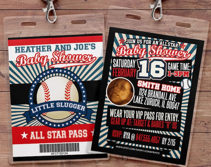 Vintage Baseball Shower Invitation, All Star Little Slugger Baby Shower, Birthday invitation, baseball, sports, baseball birthday