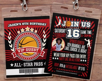 Basketball Ticket Invitation, All-Star VIP Pass (Digital Files)