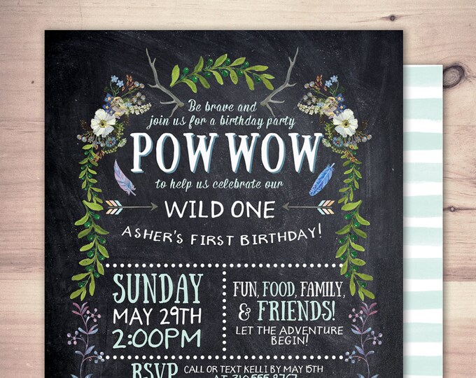 Wild one, TEEPEE Birthday Invitation, invitation, Aztec, arrow, pow wow, BOHO, Tribal, first birthday, 1st birthday, rustic