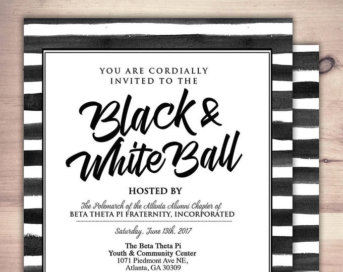 Black and white party, Prom, Anniversary Party Invite, save the date, wedding invitation, engagement, shower invite,  bridal shower