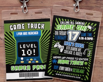 Video Game Invitation, Game Truck Party Invitations, Video Game Party Invitations, Birthday Invitation, Game Truck Invitation, printable