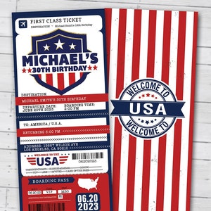 Amerikanische Passeinladung, Geburtstagseinladung, Militäreinladung, USA-Einladung, Fourth Of Juli Party, Patriotische Einladung, nur digitale Dateien