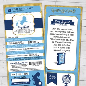 PASSPORT and TICKET baby shower invitation, vintage airplane, travel theme, Precious Cargo, time flies, airplane invite, Digital files only