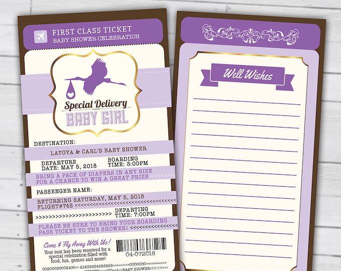PASSPORT and TICKET baby shower invitation, Coed baby shower invitation- travel baby shower invitation- couples baby shower, Digital files