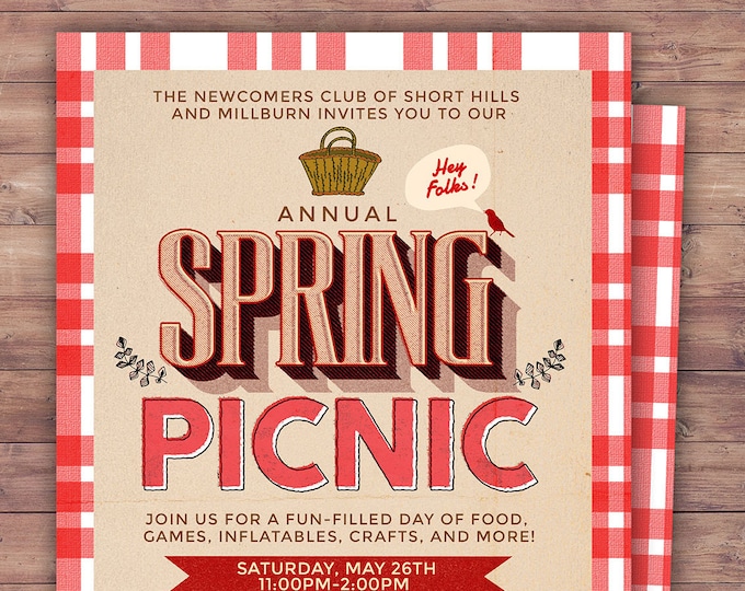 Neighborhood Picnic Invitation, company picnic, corporate picnic, BBQ, neighborhood bbq, picnic party, potluck, neighborhood party