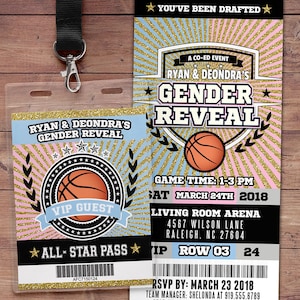 Basketball ticket Invitation Baby Shower All Star Birthday image 1
