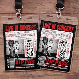 VIP pass invitation, backstage pass, VIP invitation, birthday invite, Rockstar Birthday invite, concert ticket invitation, Rockstar party