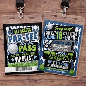 Miniature Golf Invitation , Golf Party Invite, Golf Birthday Invitation, hole in one invitation, boy birthday, girl birthday