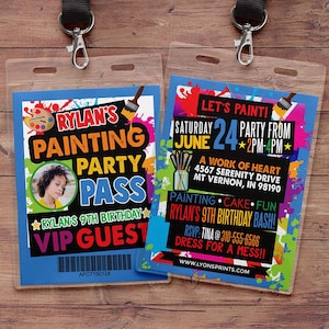 Malerei Einladung, Malerei einladen, Kunst Party Geburtstagseinladung, Malerei Geburtstag einladen, Kunst Party druckbare Einladung, Paint Party