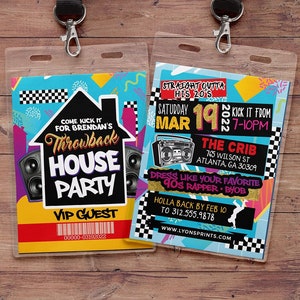 90's House Party Invitation, 80s party invite, House Party Invitation, 90's Birthday Invitation, 90's Party, Hip Hop Party, throwback party bild 4