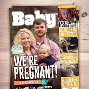 Annonce de grossesse, annonce de naissance, annonce de bébé, annonce de bébé dans un magazine, révélation de grossesse, actualités bébé