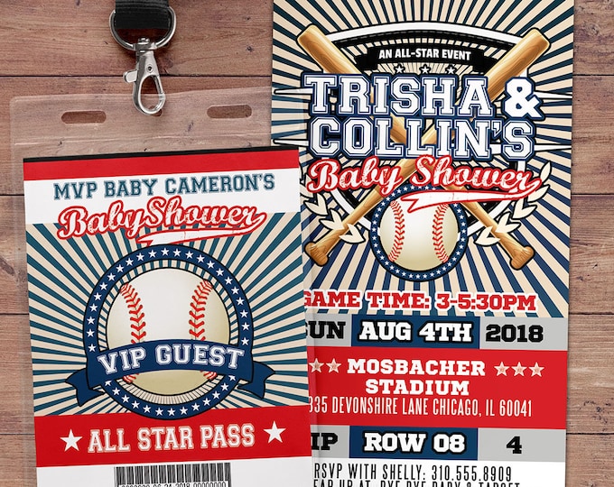Baseball baby shower Invitation, All Star Little Slugger Baby Shower, MVP invitation, sports, baseball invitation, sports party