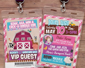 Farm Birthday Invitation, Farm Animals, Old McDonald invite, Barnyard, Farm Birthday Invitation, Barnyard Party, farm animals