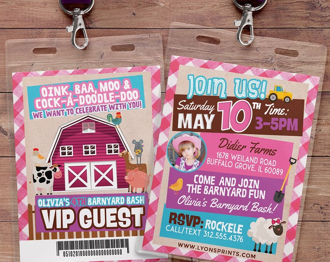 Farm Birthday Invitation, Farm Animals, Old McDonald invite, Barnyard, Farm Birthday Invitation, Barnyard Party, farm animals