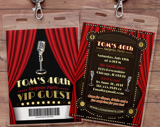 Comedy club VIP invitation, birthday invitation, night out invitation, ticket invitation, Gatsby, Great Gatsby, Roaring 20s, 1920s Party,