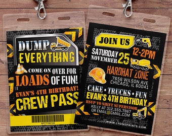 Construction Birthday Invitation Construction Birthday Party Construction Invitation Construction Party Invitation Dump Truck Birthday
