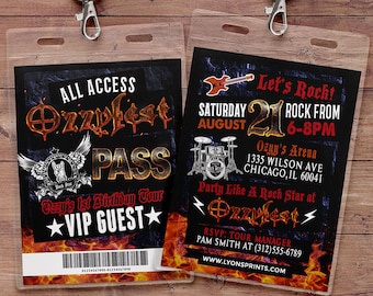 VIP Pass, Backstage Pass, Concert Ticket, Birthday Invitation, Any