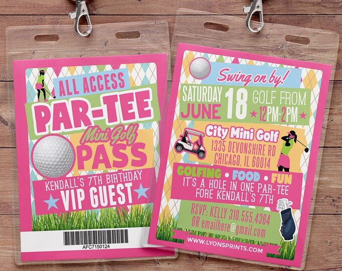 Miniature Golf Invitation , Golf Party Invite, Golf Birthday Invitation, hole in one invitation, boy birthday, girl birthday, Digital files