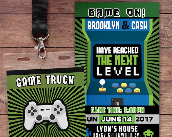 Video Game Invitation, Game Truck Party Invitations, Video Game Party Invitations, Boy Birthday Invitation, Game Truck Invitation, VIP