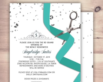 Grand Opening Invitation, Open House, Ribbon Cutting, Grand Opening, Grand Opening Party, Grand Opening celebration, Printable file