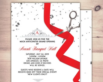 Grand Opening Invitation, Open House, Ribbon Cutting, Grand Opening, Grand Opening Party, Grand Opening celebration, Printable file