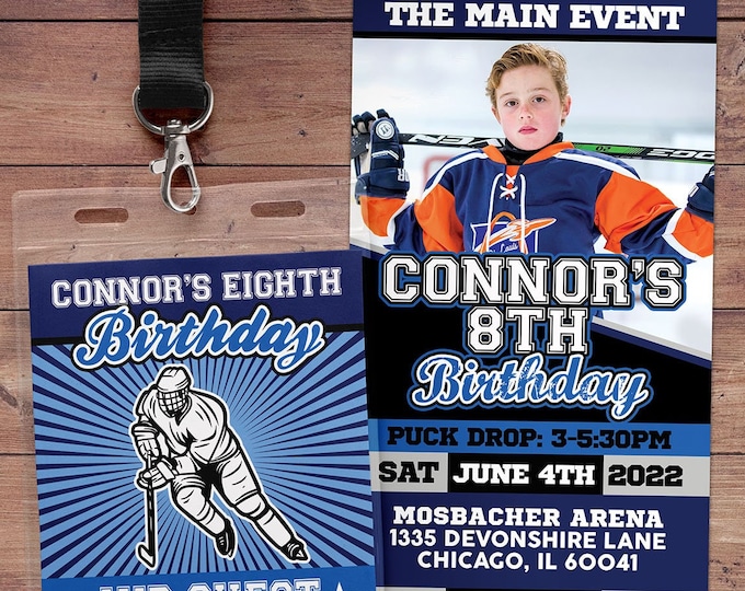 Hockey ticket invitation, Hockey invite, Hockey birthday party, Hockey, Hockey baby shower, Sports party, Wedding invite, digital files only