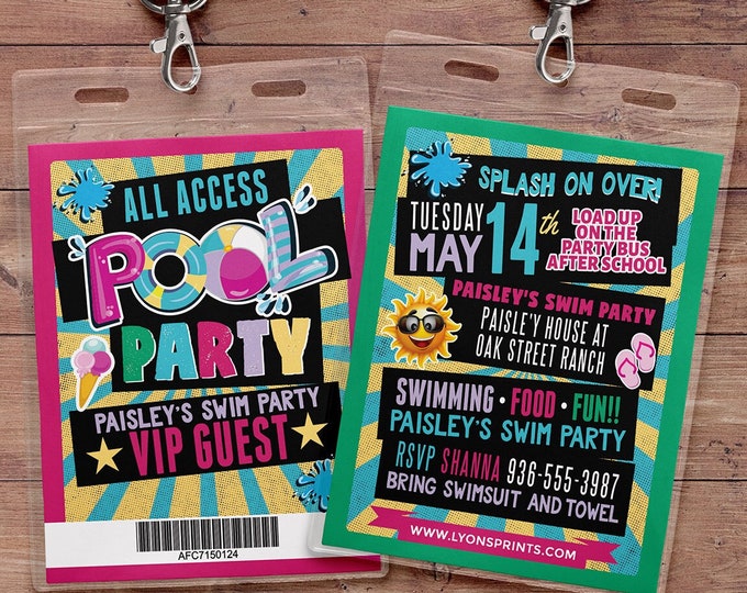 POOL PARTY INVITATION - Pool Party Invite - Summer Pool Party Birthday Invitation - Summer Birthday Invite - Swimming Pool - swimming party