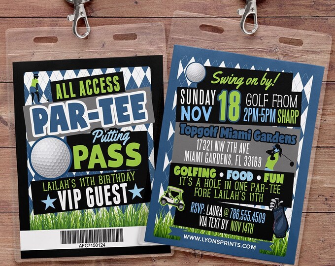 Miniature Golf Invitation , Golf Party Invite, Golf Birthday Invitation, hole in one invitation, boy birthday, girl birthday, Digital files