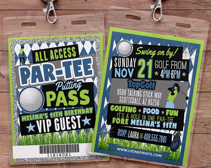 Miniature Golf Invitation , Golf Party Invite, Golf Birthday Invitation, hole in one invitation, boy birthday, girl birthday, Digital files