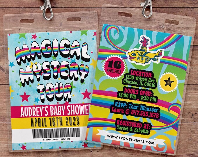 Rockstar invitation, backstage pass, Vip invitation, birthday, retro, rockstar birthday, groovy, hippy invitation, 70s party