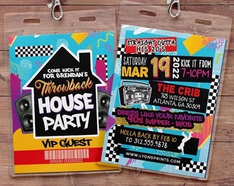 90's House Party Invitation, 80s party invite, House Party Invitation, 90's Birthday Invitation, 90's Party, Hip Hop Party, throwback party