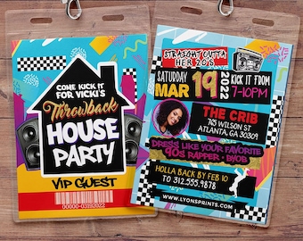 90's House Party Invitation, 80s party invite, House Party Invitation, 90's Birthday Invitation, 90's Party, Hip Hop Party, throwback party