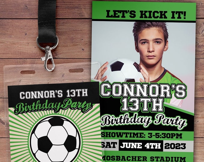 Soccer ticket invitation, Football invitation, invite, Soccer birthday party, Soccer, Soccer baby shower, Sports party, digital files only