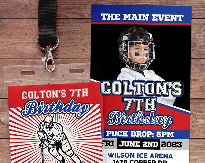 Hockey ticket invitation, Hockey invite, Hockey birthday party, Hockey, Hockey baby shower, Sports party, Wedding invite, digital files only