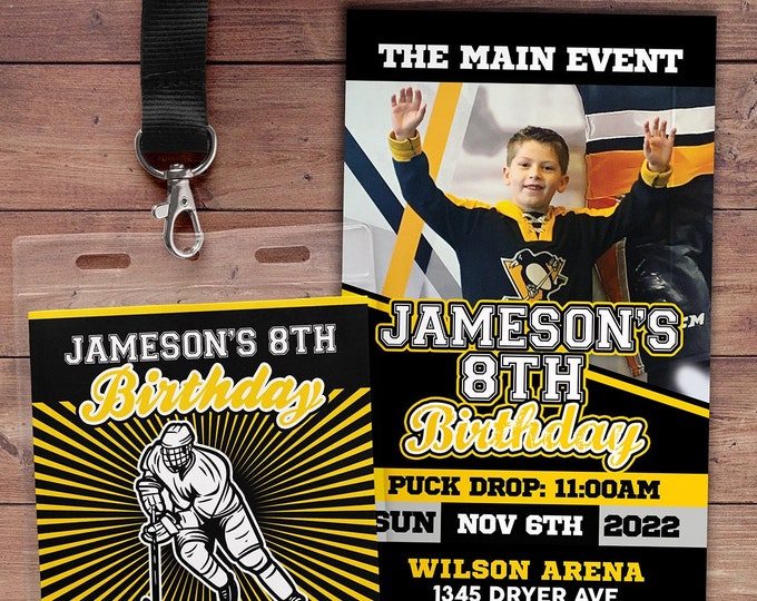 Hockey ticket invitation, Hockey invite, Hockey birthday party, Hockey, Hockey baby shower, Sports party, Wedding invite, digital files only